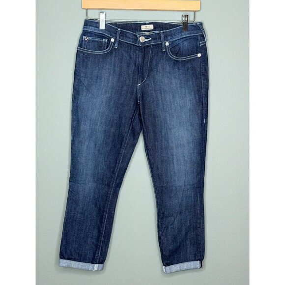 True Religion Denim - True Religion Halle Women's 29" Super Skinny Mid-Rise Crop Rolled Jeans Lonestar